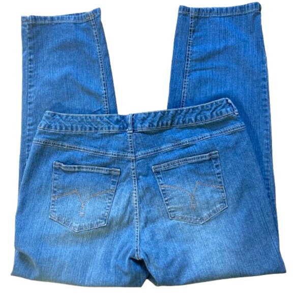 Just My Size Jeans Classic Denim Medium Blue Stretch Mid Rise Straight Legs, 18W - Picture 4 of 9